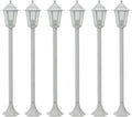 Vopese Teichbeleuchtung, Garten-Pollerleuchte 6 STK. E27 110 cm Aluminium Weiß Gartenpfostenleuchten Model44215