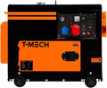 T-Mech Stromgenerator, Leiser Dieselgenerator, dreiphasig, ATS, 6, 5 kVA, 13 PS, 230 V, 400 V, Elektrostart, geschlossener Rahmen, Notfallstrom
