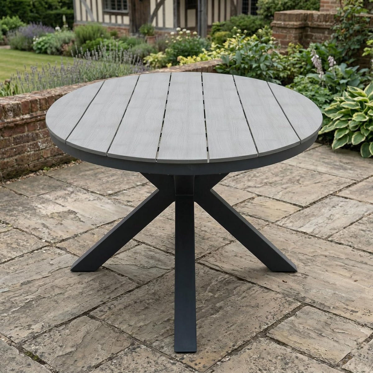 Esstisch, Gartentisch Armati Rund 120 cm Anthrazit, Gardissimo