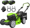 Greenworks Selbstfahrender Akku Rasenmäher, 48V (24V × 2) bis zu 480m², 46cm Schnittbreite, 3 Jahre Garantie, GD24 × 2LM46SPK4X