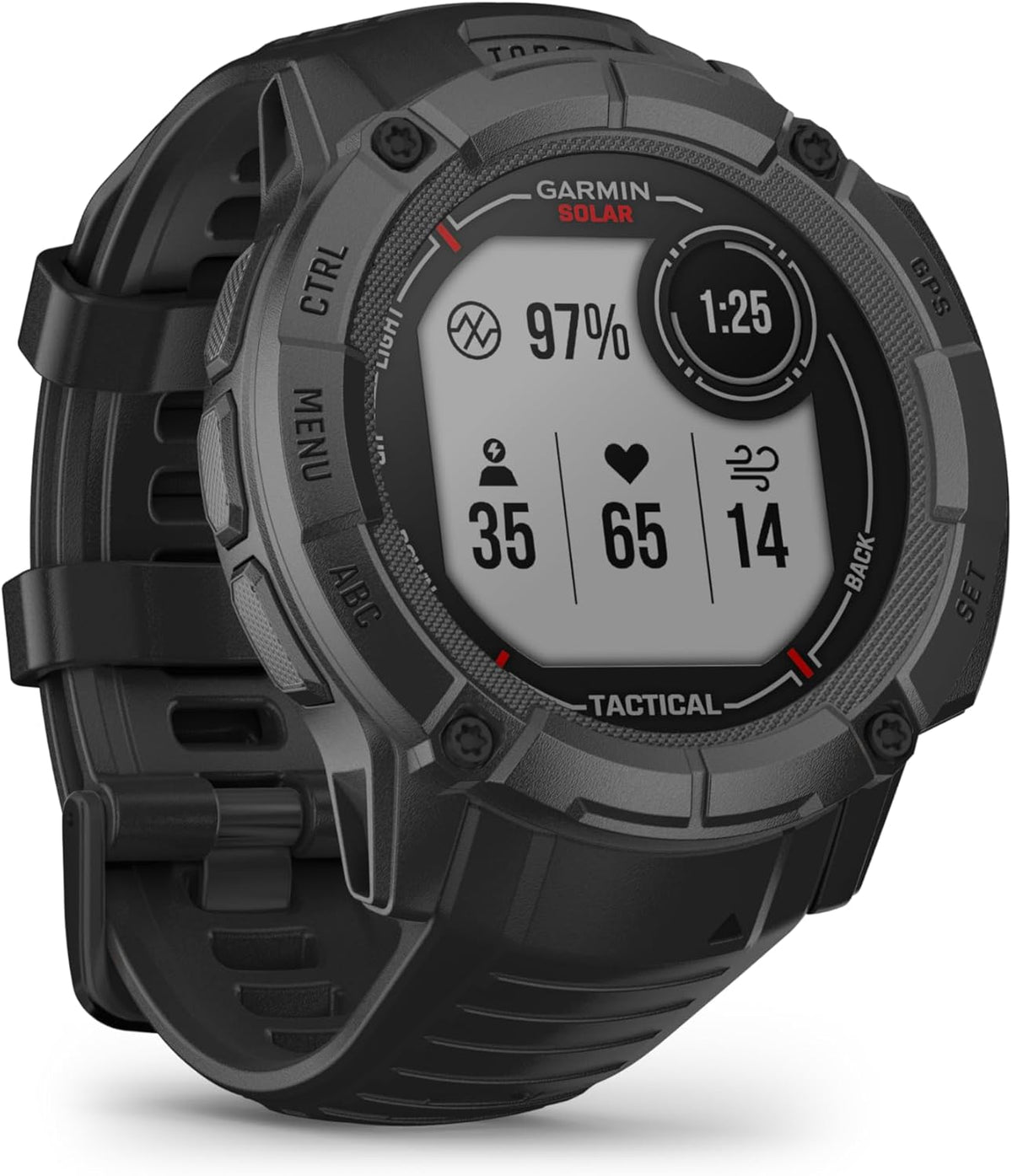 Garmin Aktivitätstracker, Instinct 2X Solar Tactical, 50 mm, Multisport-Smartwatch, Schwarz
