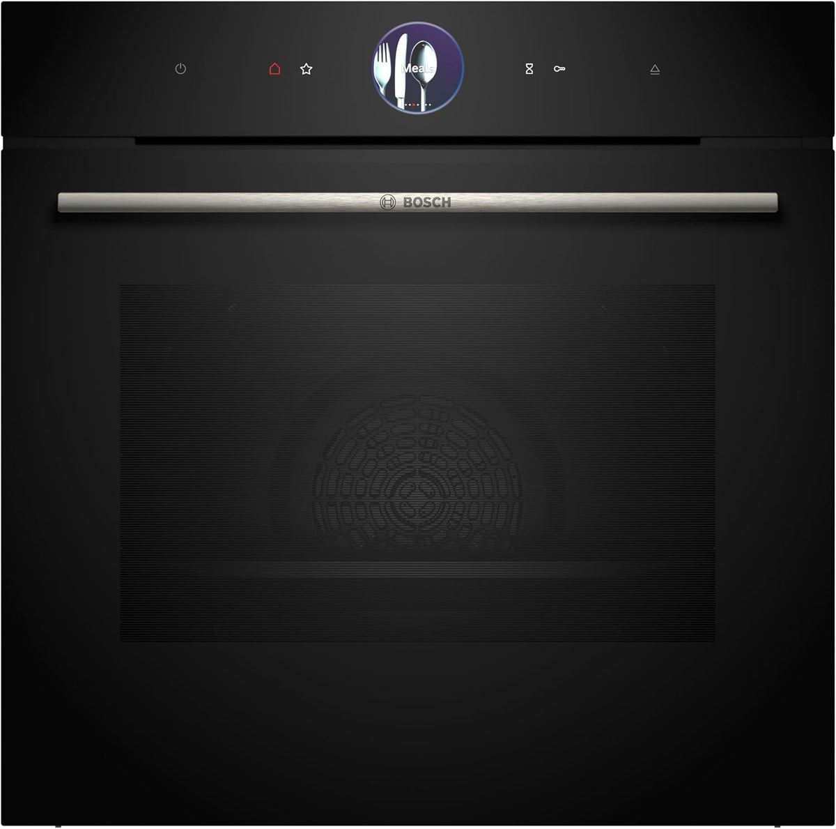 Bosch HSG7364B1 8 Smarter Serie Einbau-Dampf Backofen, 60 × 60 cm, 1 L Wassertank, Schwarz, Made in Germany, Selbstreinigung, Air Fry, Farb-Display