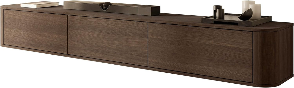 TV-Lowboard, Griffloses Öffnungssystem, 3 Klappe/Tür, TV Board Sideboard, Unterschrank, Fernsehschrank, TV Tisch, Fernsehtisch (Eiche Dunin), Mirjan24