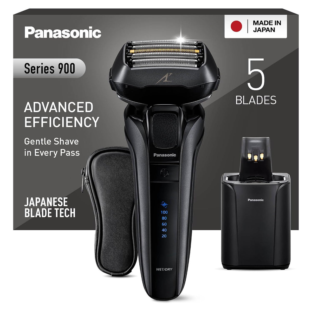 Panasonic 900 ES-LV9U 5-fach-Scherkopf Series Premium Nass- und Trocken Rasierer mit Linearmotor und Bartdichtensensor Technologie Pop-up Trimmer