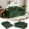 Sofa Schlaf, 4-in-1 mit Armlehnen, Klappbares Bodensofa, Grün, MeMoreCool