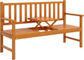 Sitzbank 3-Sitzer Gartenbank, mit Tisch Hellbraun 153 × 56 × 91 cm, Outsunny