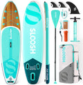 Sloosh SUP-Board, Aufblasbares Stand-Up-Paddle-Board, 10'6' Paddleboard mit Premium-Zubehör, rutschfestes Eva-Deck, ultraleichte Tragetasche und Pumpe