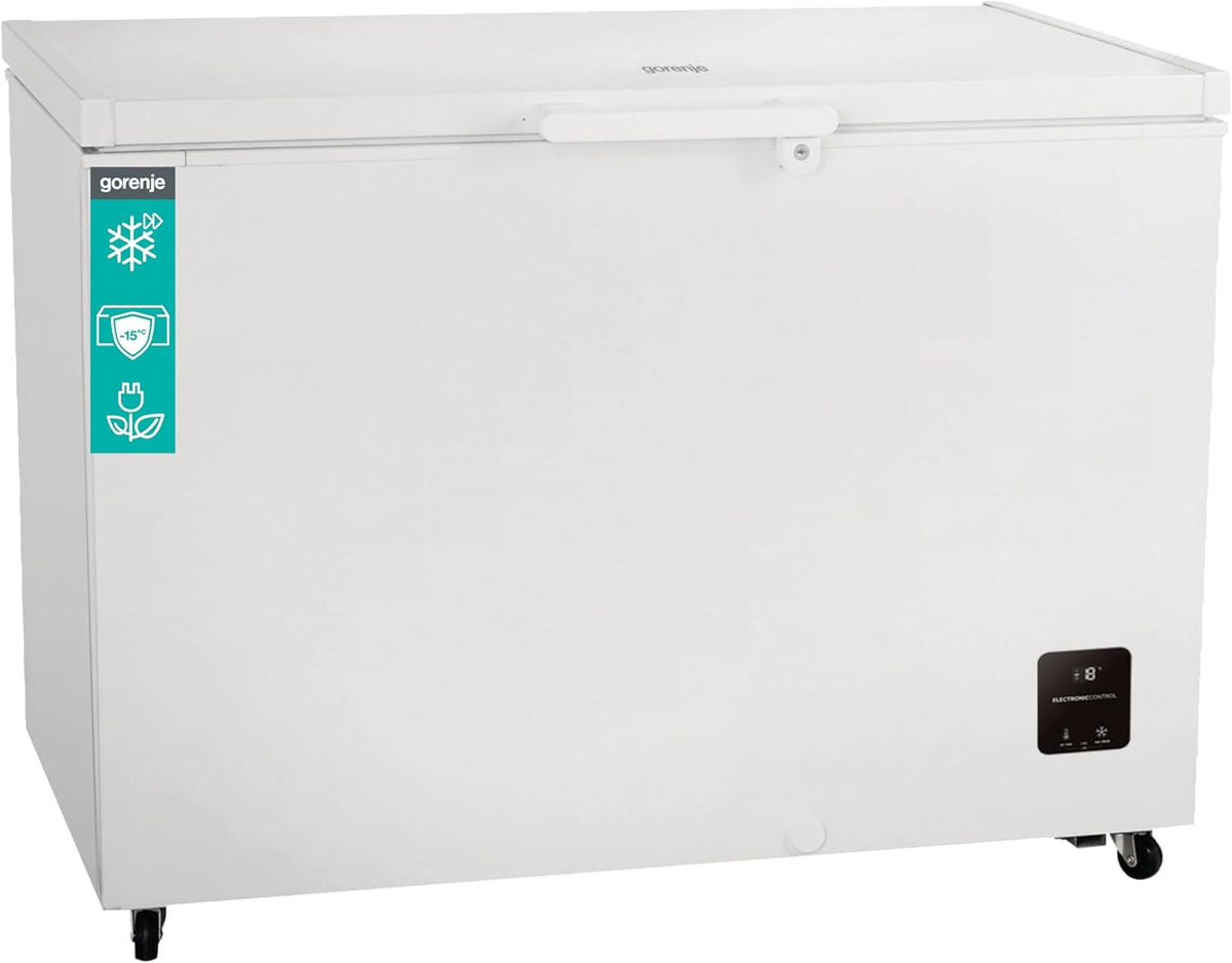 Gorenje FH30DAW Gefriertruhe, mit Rollen, 111, 4cm Breite, 297 Liter, Gefrierschutz unten -15℃, Elek, Kontrolle, Inverter, Sicherheitsschloss