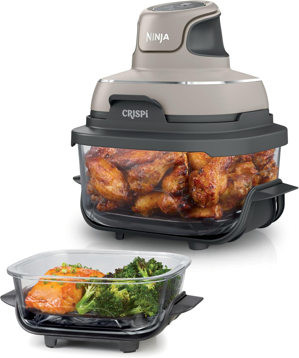 Ninja CRISPi tragbare Heißluftfritteuse, 8 l, 4-in-1, 1700 W, Stein