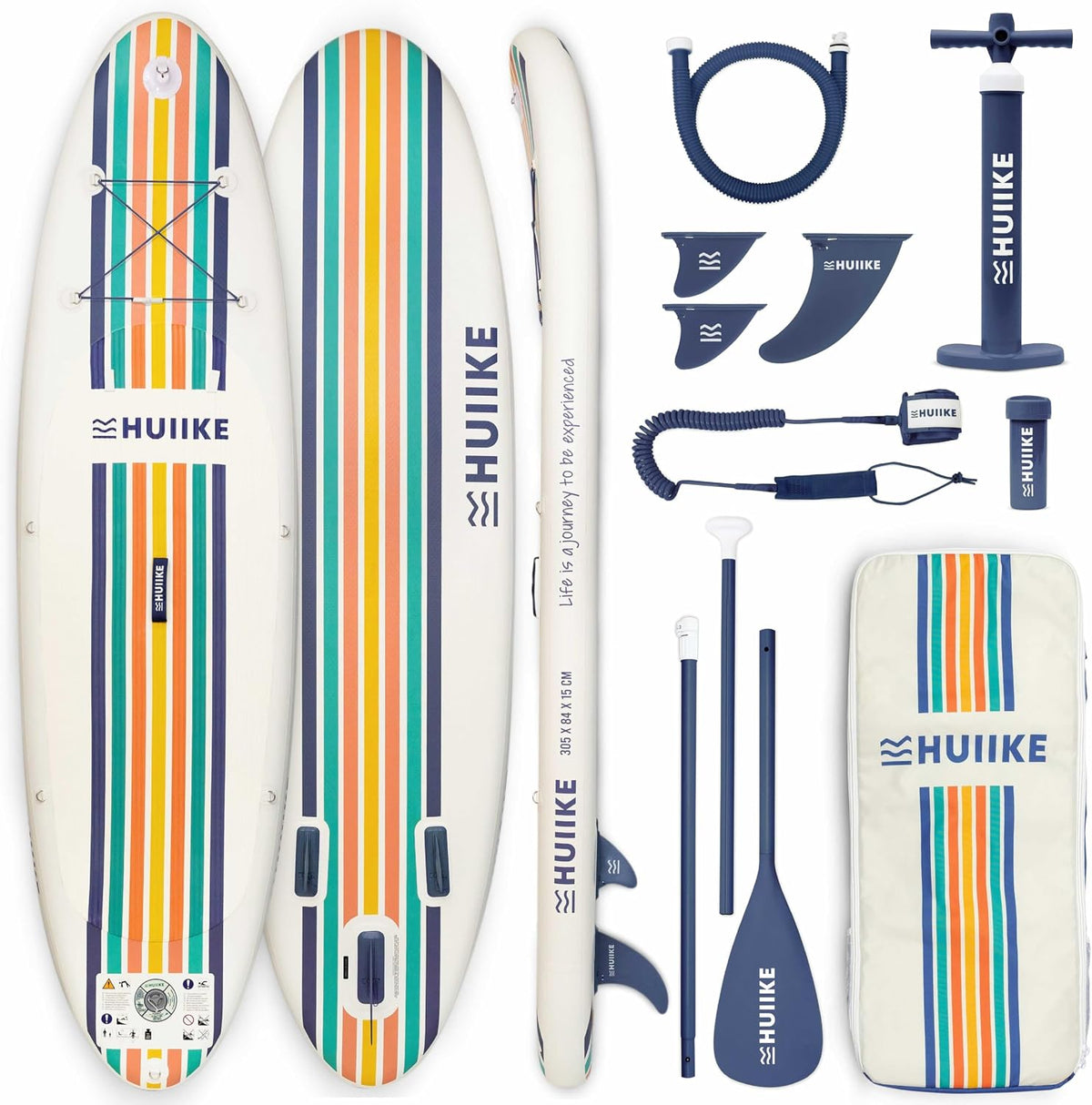 HUIIKE SUP-Board, Stand Up Paddling Board 10' und bis zu 130 kg mit Zubehör Inklusive