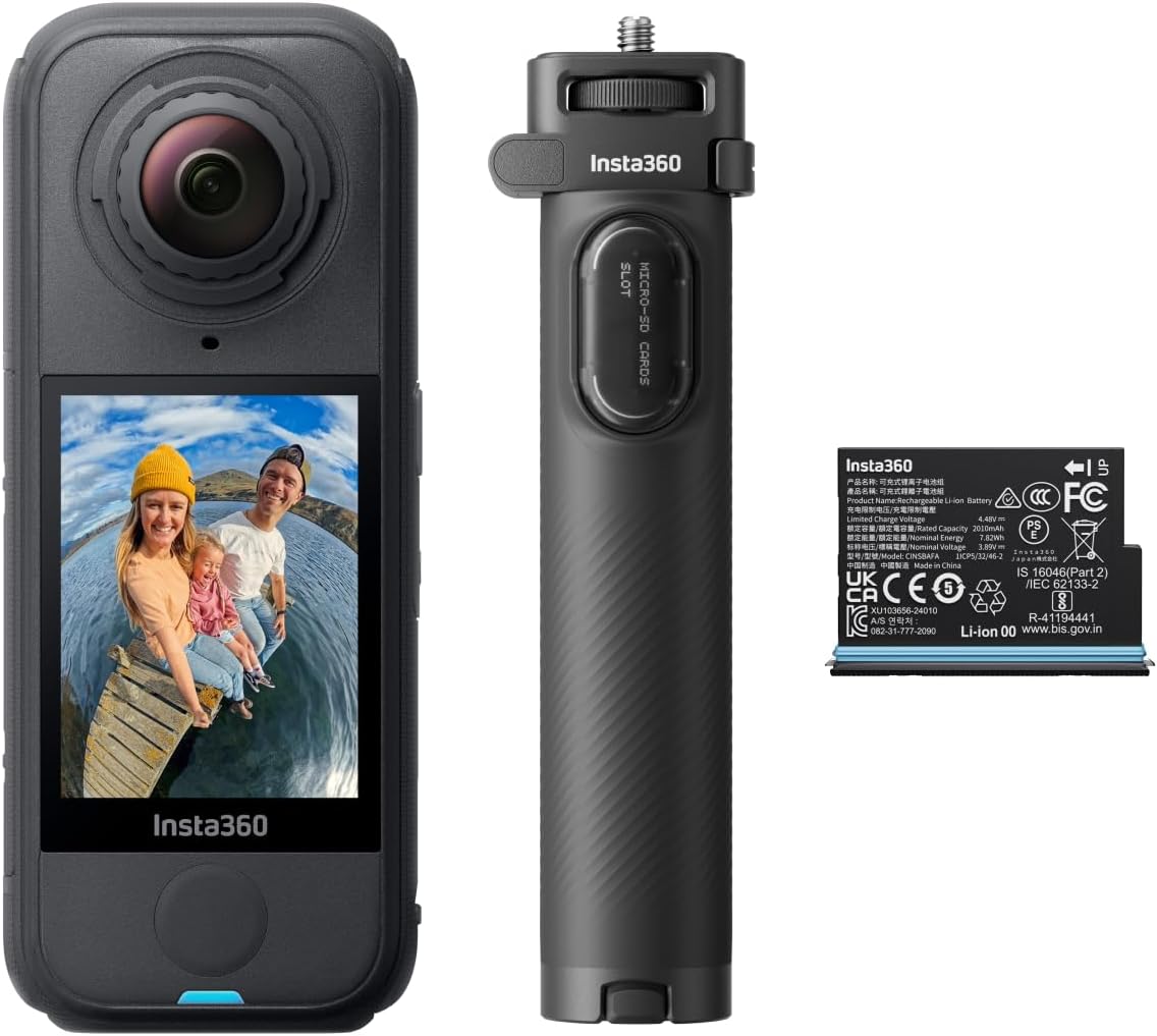 Insta360 Actionkameras, X4 Air Reise-Bundle - 165 g leichte 8K 360 Actionkamera