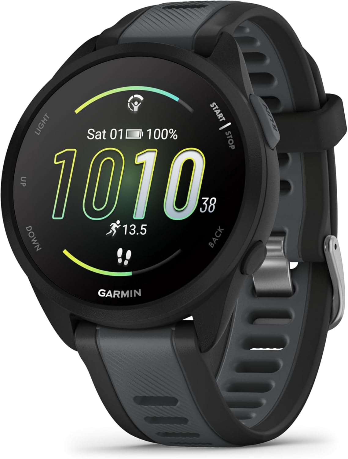 Garmin Smartwatches, Forerunner 165 Music 43mm - Lauf-Smartwatch, 2' AMOLED Touchscreen, bis zu 11 Tage Akkulaufzeit, 25+ Sport-Apps