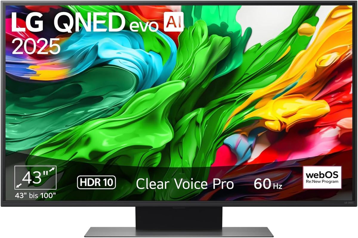 LG Fernseher, 43QNED86A6C TV 43 Zoll (109 cm) 4K QNED evo AI TV (α7 Gen8 4K AI Prozessor, webOS 25, 60Hz) Modelljahr 2025