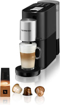 KRUPS Nespresso Atelier Kaffeemaschine, mit Milchaufschäumer, 1 L Wassertank, inkl. Glastasse+Kapseln, 19bar Druck, schwarz/silber, XN8908