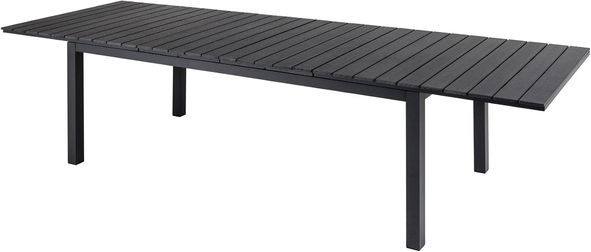 Esstisch Ausziehbarer Outdoor, DESIGNO 200/250/300cm schwarz grau Nonwood wetterfest Gartentisch Terrassentisch Balkontisch Dachterrassentisch