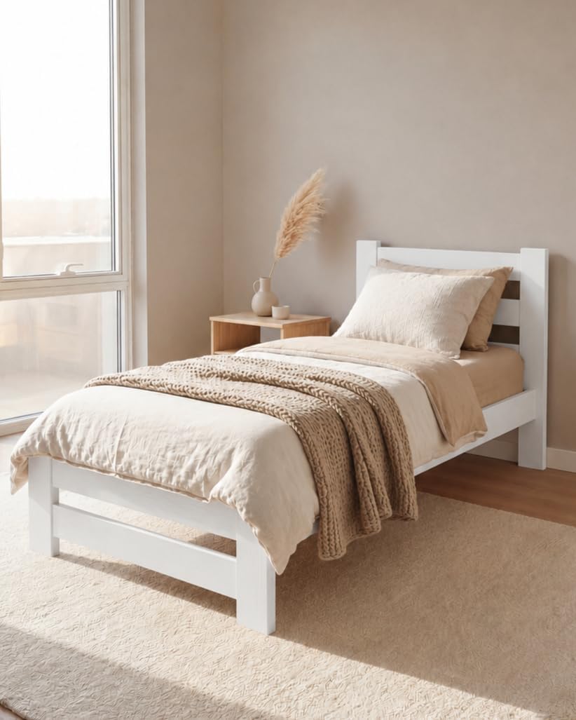 Bett EKO Holz, 80 × 200 cm Kiefer Massivholz bis 150 kg, EcoBeds Produkcja Łóżek z drewna